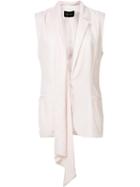 Baja East Draped Detail Waistcoat, Women's, Size: 1, Pink/purple, Rayon/silk/polyester