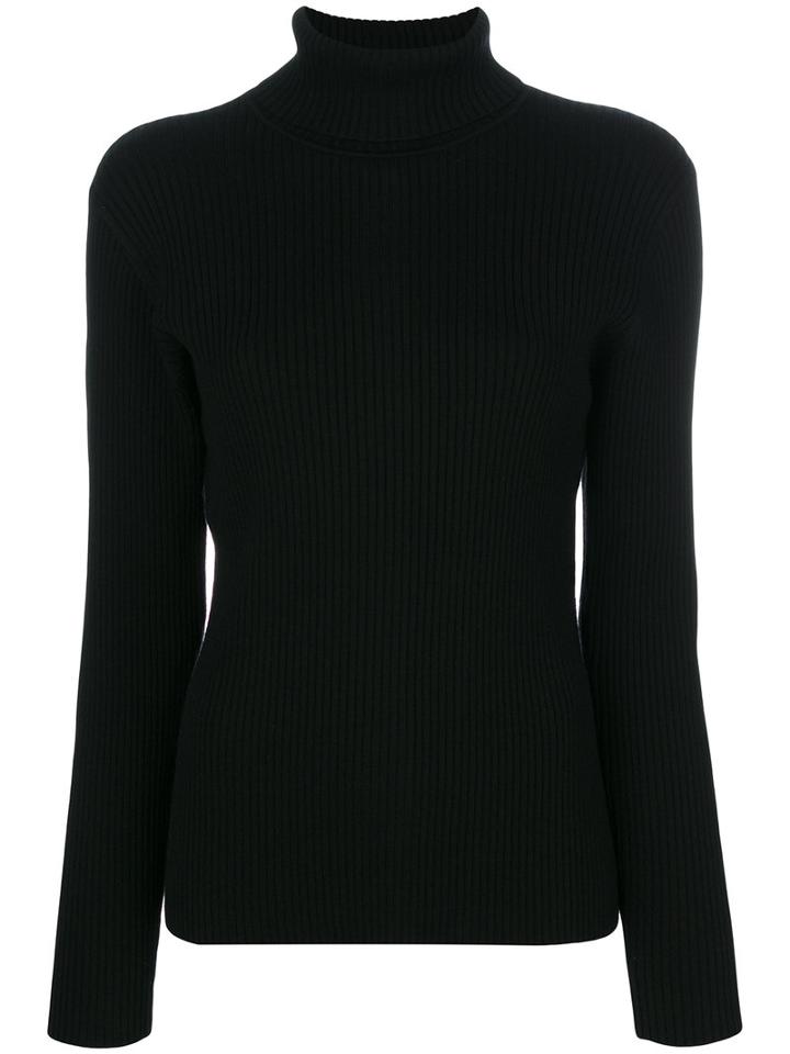Victoria Victoria Beckham - Buttoned Back Turtleneck Jumper - Women - Nylon/spandex/elastane/wool - 10, Black, Nylon/spandex/elastane/wool