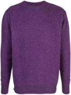 The Elder Statesman Knit Crew Neck Sweater - Purple