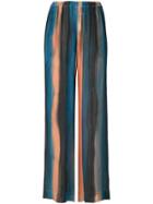 Raquel Allegra Striped Wide-legged Trousers - Blue