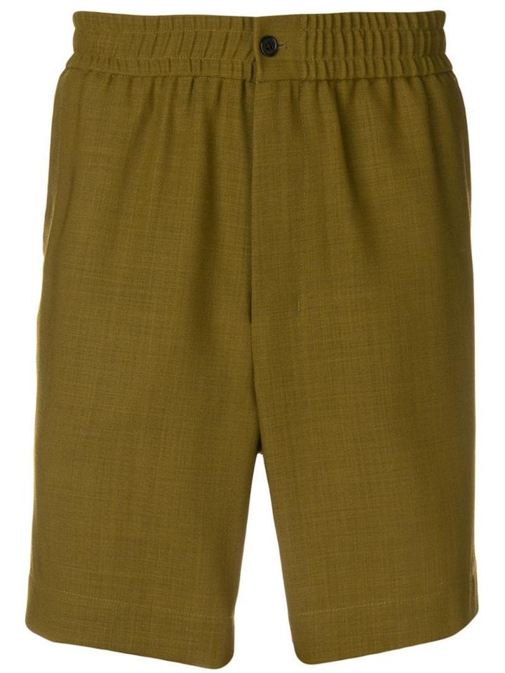 Ami Paris Elasticized Waist Bermuda Shorts - Green