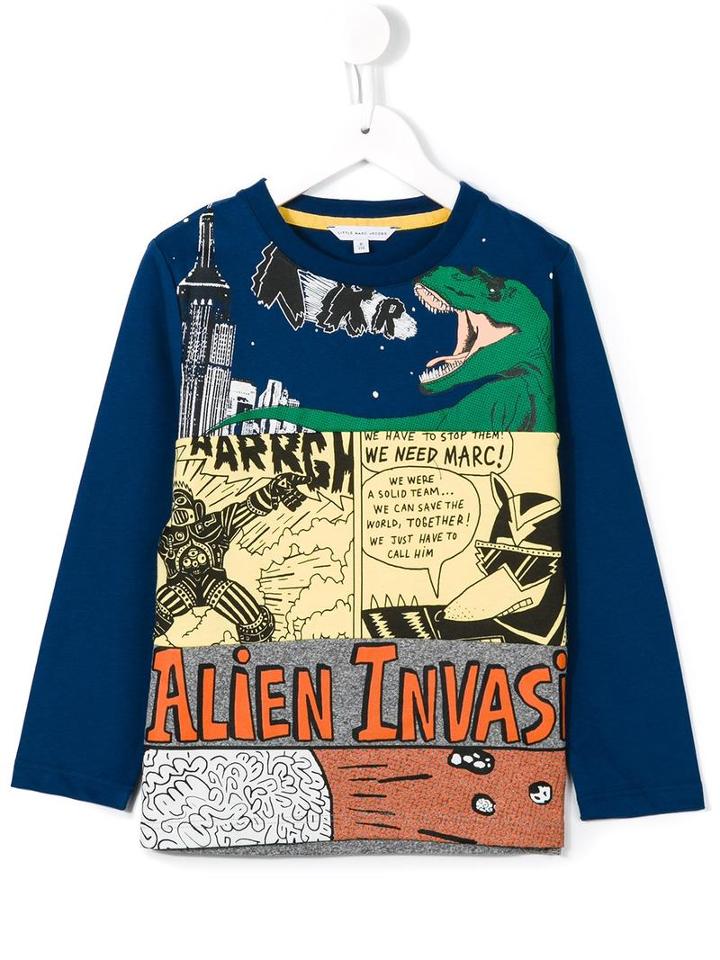Little Marc Jacobs Comic Book Print T-shirt, Boy's, Size: 10 Yrs, Blue