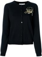 Moschino Skeleton Intarsia Cardigan, Women's, Size: 38, Black, Wool/virgin Wool