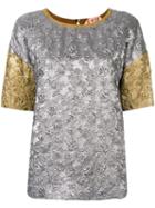 Nº21 Metallic Textured T-shirt - Silver