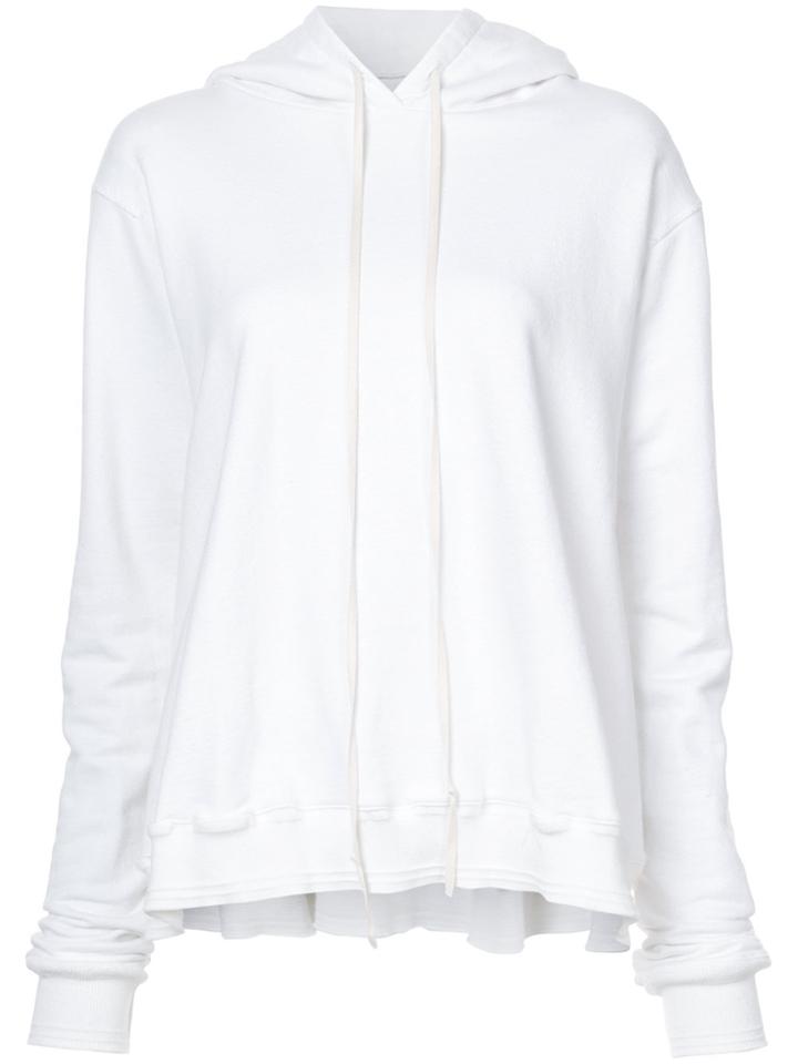 Greg Lauren Drawstring Hoodie - White