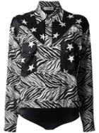Star And Zebra Print Shirt - Women - Silk/cotton/polyester/spandex/elastane - 36, Black, Silk/cotton/polyester/spandex/elastane, Faith Connexion