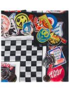 Dsquared2 Chessboard And Patch Print Scarf, Men's, Silk/cotton