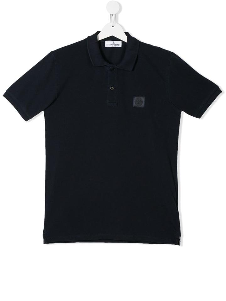 Stone Island Junior Logo Polo Shirt - Blue
