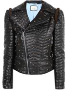 Gucci Quilted Biker Jacket, Women's, Size: 40, Black, Leather