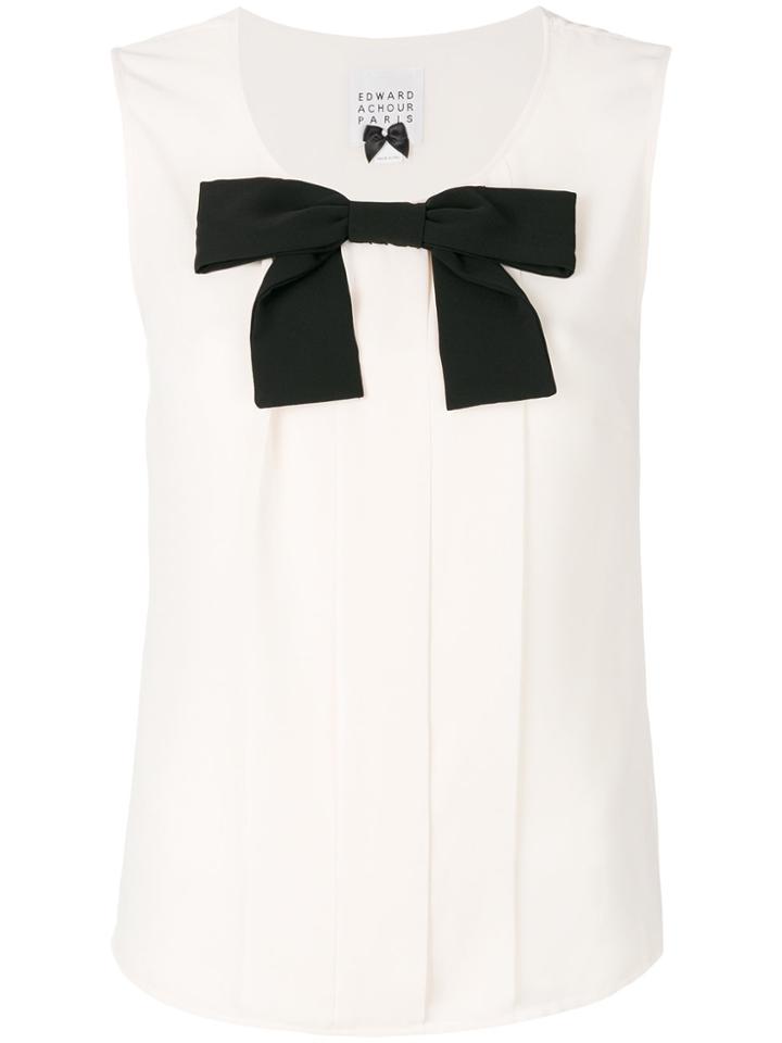 Edward Achour Paris Double Bow Top - Nude & Neutrals