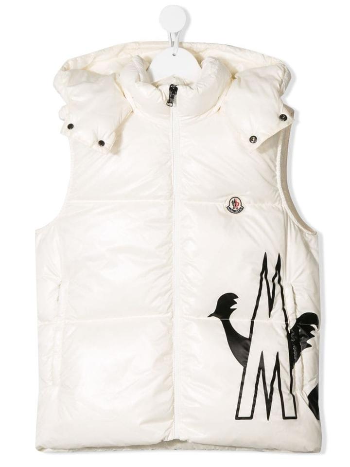 Moncler Kids Padded Logo Gilet - White