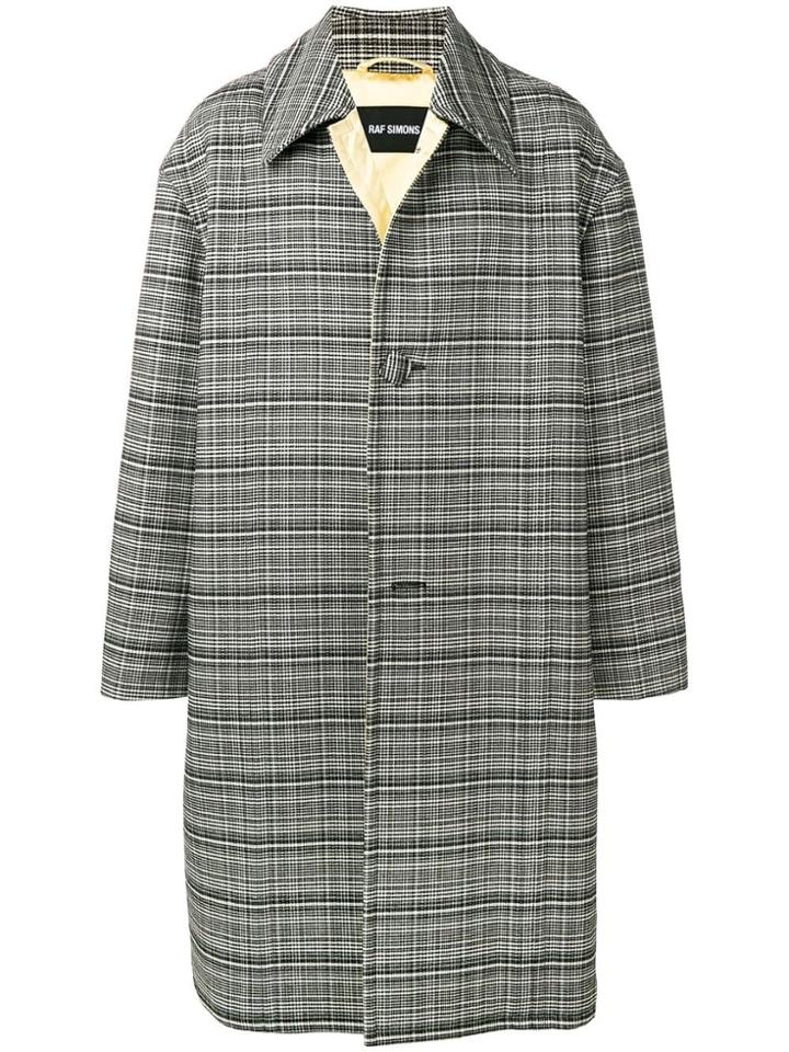 Raf Simons Oversized Tartan Coat - Black