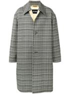 Raf Simons Oversized Tartan Coat - Black