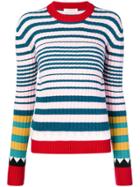 La Doublej Striped Rib Sweater - Blue