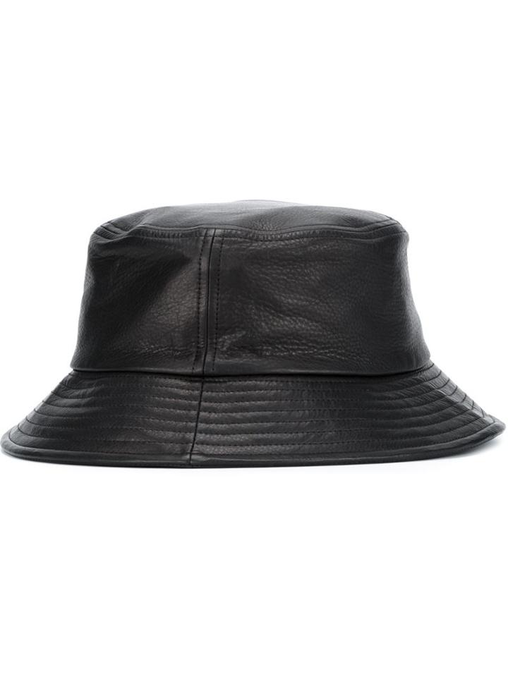 Hl Heddie Lovu Classic Bucket Hat, Men's, Black, Calf Leather