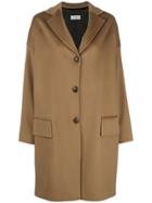 Alberto Biani Oversized Single-breasted Coat - Brown