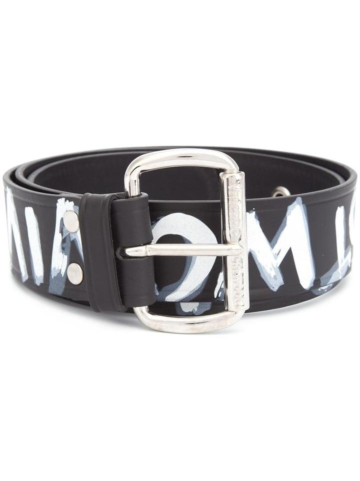 Vivienne Westwood 'camden' Printed Belt, Adult Unisex, Black, Leather