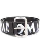 Vivienne Westwood 'camden' Printed Belt, Adult Unisex, Black, Leather