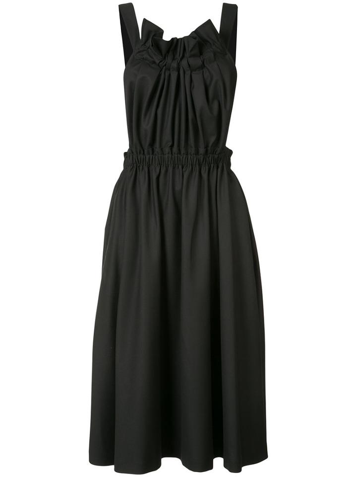 Comme Des Garçons Noir Kei Ninomiya - Crossed Back Flared Dress - Women - Polyester/rayon - M, Black, Polyester/rayon