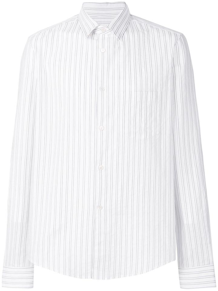 Golden Goose Deluxe Brand Pinstripe Curved Hem Shirt - White