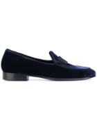 Edhen Milano Bow Embroidered Loafers - Blue