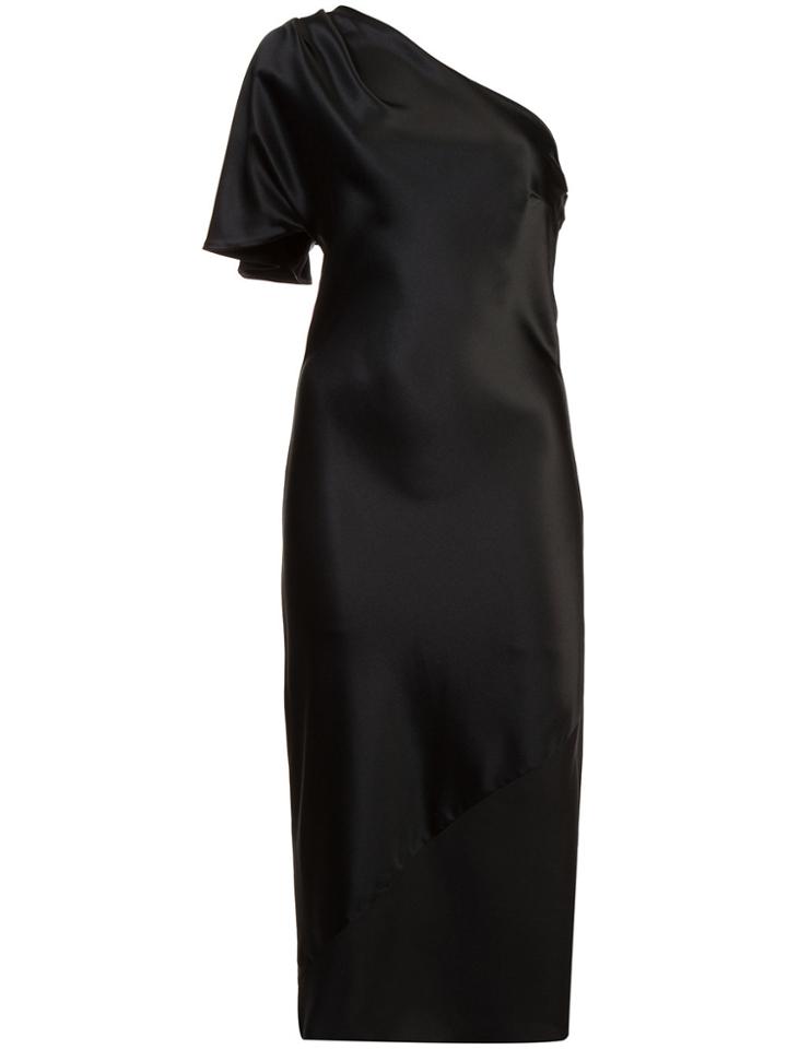 Fleur Du Mal One Shoulder Fitted Dress - Black