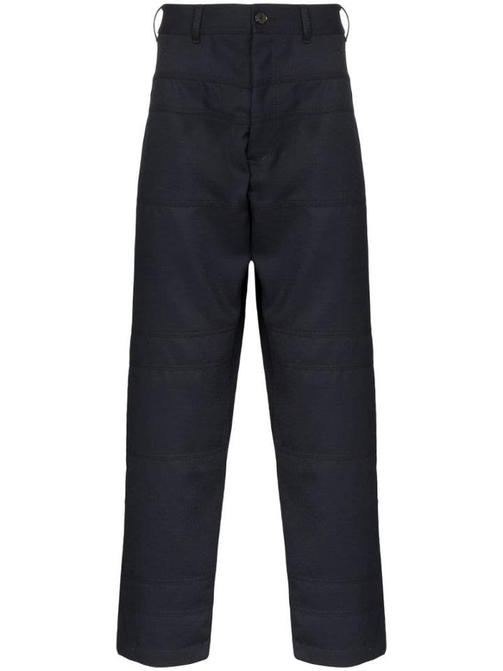 Comme Des Garçons Shirt Tonal Stripe Straight-leg Trousers - Blue