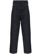 Comme Des Garçons Shirt Tonal Stripe Straight-leg Trousers - Blue