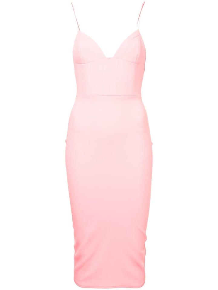 Alex Perry Midi Fitted Dress - Pink