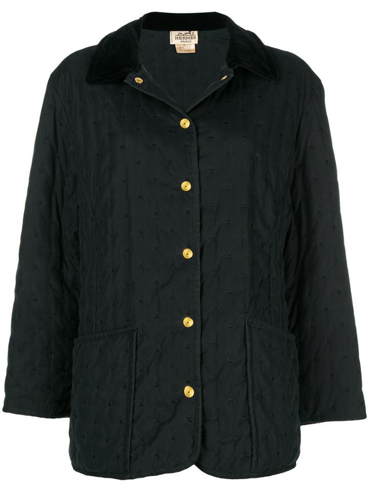 Hermès Vintage Single Breasted Parka Coat - Green