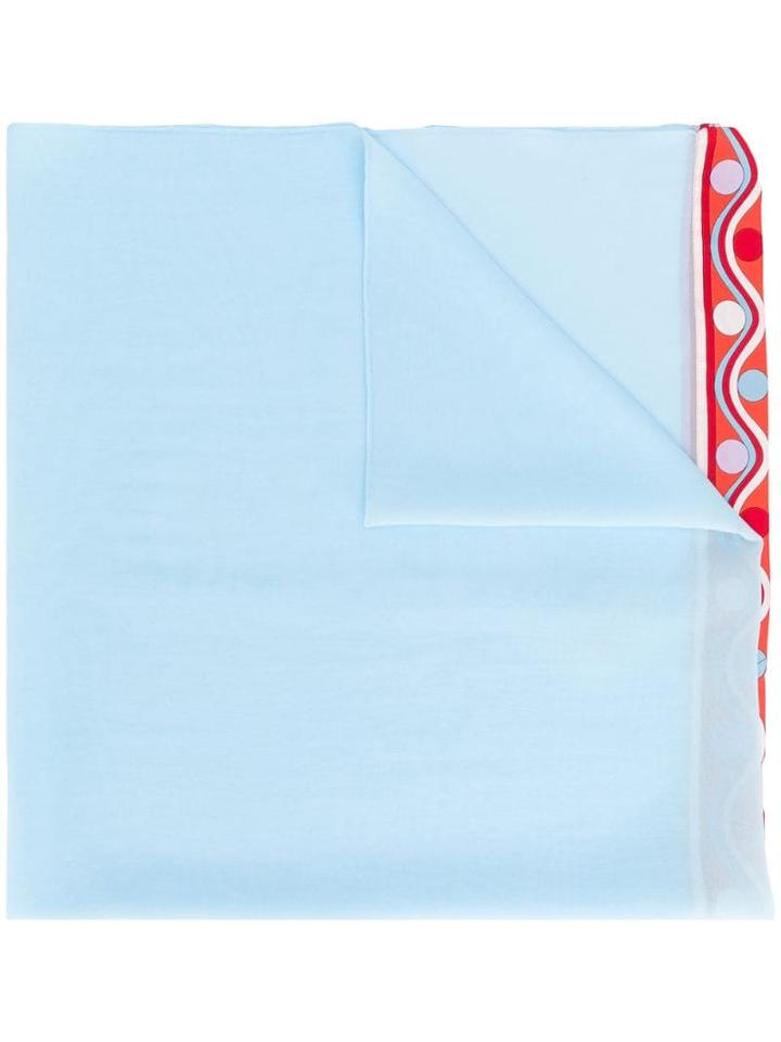 Emilio Pucci Blue Burle Print Silk Scarf