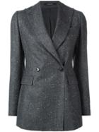 Tagliatore Fitted Tweed Blazer, Women's, Size: 40, Grey, Cupro/virgin Wool