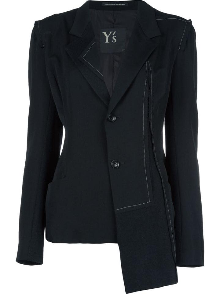 Y's Asymmetric Fitted Blazer - Black