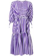 Maison Rabih Kayrouz Striped Flared Dress - Purple