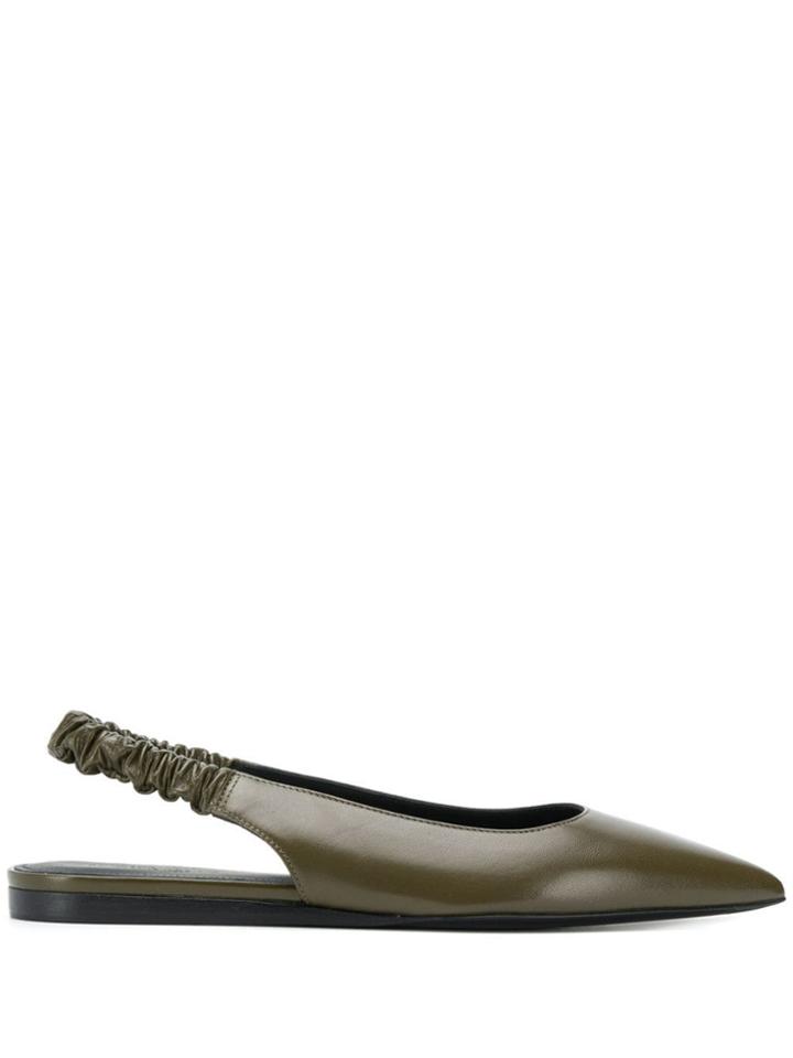 Bottega Veneta Pointed Slingback Pumps - Green