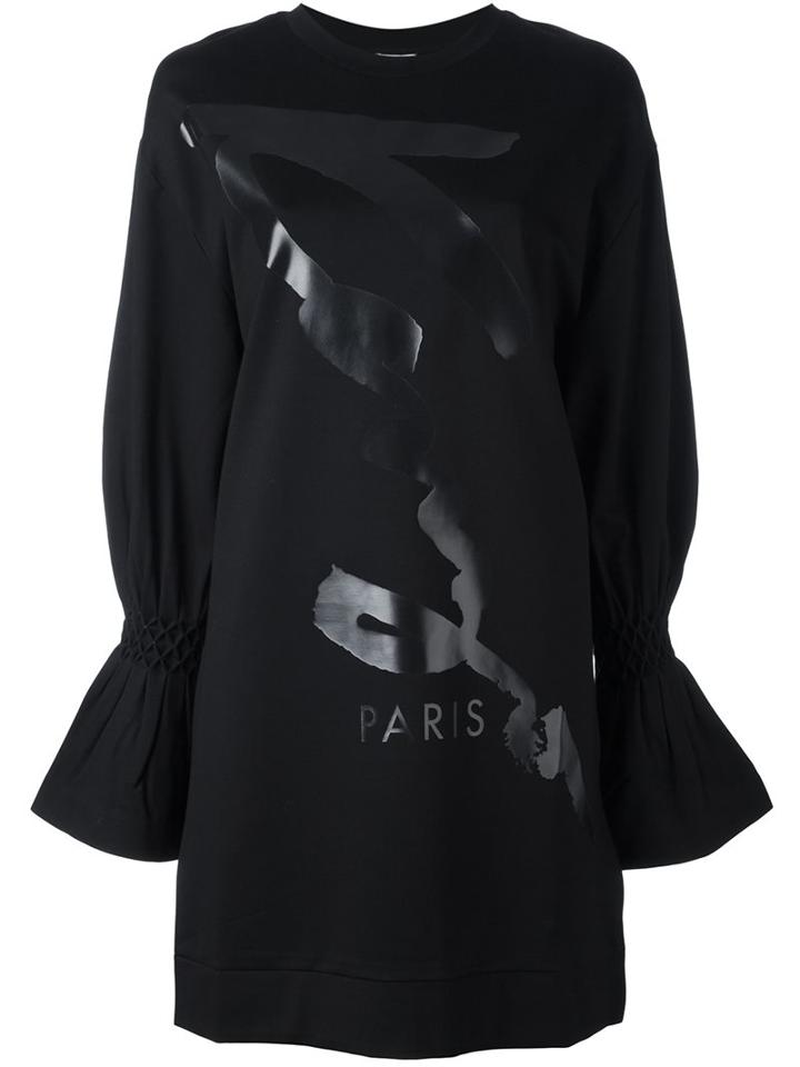 Kenzo 'signature' Sweatshirt Dress, Women's, Size: Large, Black, Polyamide/spandex/elastane/viscose