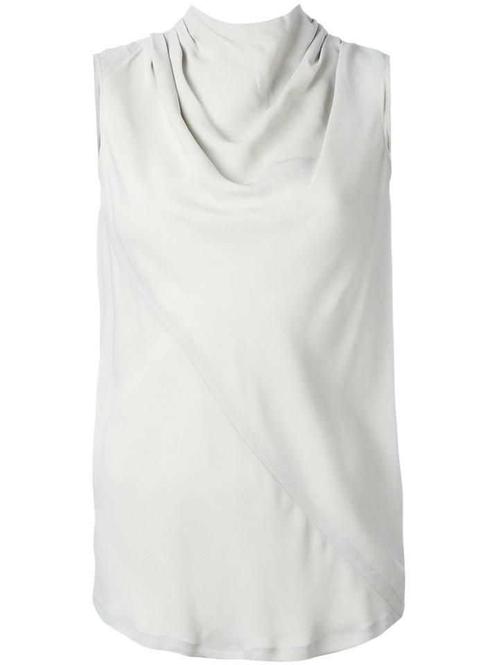 Rick Owens Draped Collar Top, Women's, Size: 42, Grey, Viscose/acetate