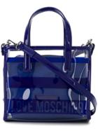 Love Moschino Clear Logo Crossbody Bag - Blue