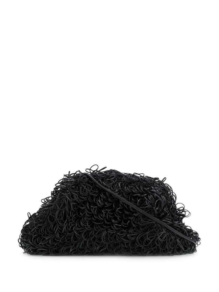 Bottega Veneta Leather Loops Clutch - Black
