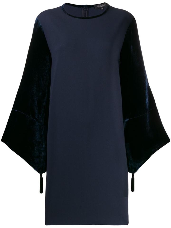 Antonelli Velvet Tassle Dress - Blue