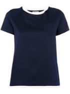 Moncler Bi-colour T-shirt, Women's, Size: Medium, Blue, Cotton