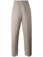 E. Tautz 'field' Wide Leg Trousers, Men's, Size: 30, Grey, Cotton
