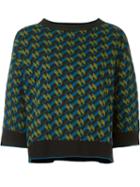 M Missoni Geometric Intarsia Jumper, Women's, Size: Small, Green, Cotton/polyester/viscose/acrylic