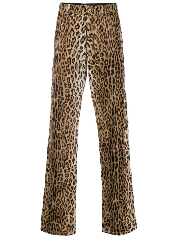 Versace Leopard Print Jeans - Neutrals