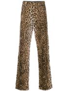 Versace Leopard Print Jeans - Neutrals