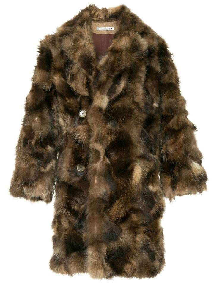 Sasquatchfabrix. Single Breasted Midi Coat - Brown
