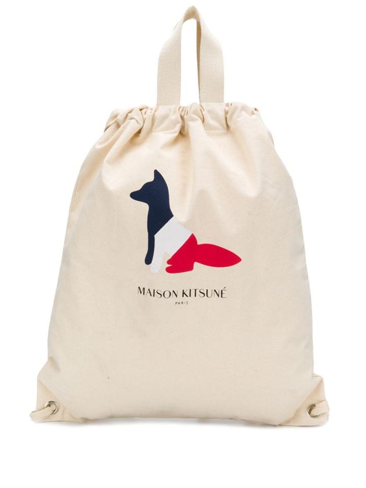 Maison Kitsuné Wolf Tote Bag - White