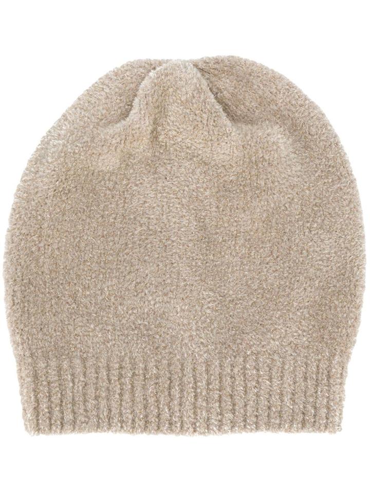 Brunello Cucinelli Brushed Cashmere Blend Beanie - Neutrals