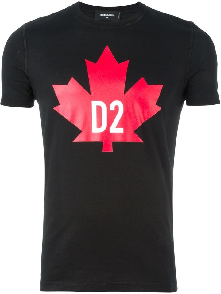 Dsquared2 Logo T-shirt, Men's, Size: M, Black, Cotton