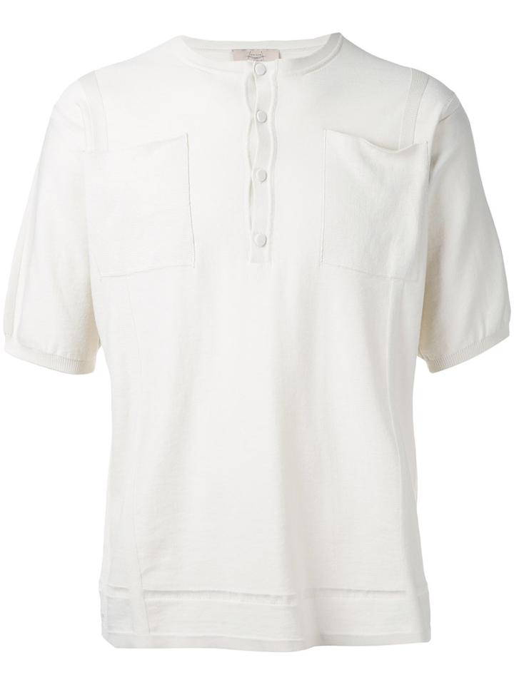 Maison Flaneur Button Up Sweatshirt, Men's, Size: 44, White, Cotton